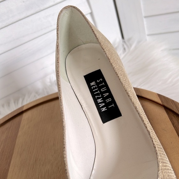 Stuart Weitzman Beige Brown Snake 2.5" Heel Square Toe Pump Size 8.5AA Narrow - Picture 4 of 10